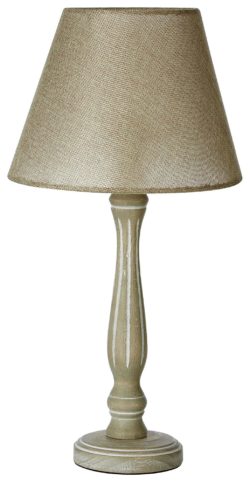Maine - Wood Candlestick - Table Lamp - Beige